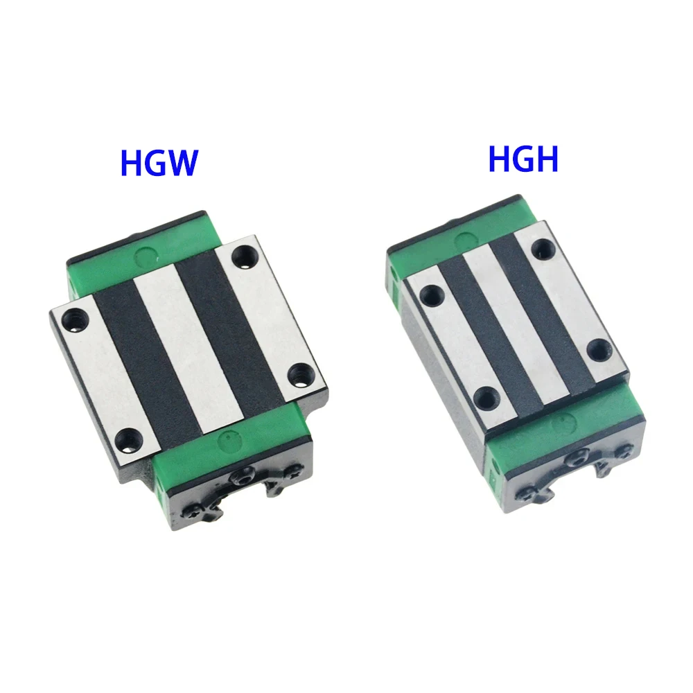 2Pcs HGR15 HGR20 ANY LENGTH Square Linear Guide Rail +4pc HGH15CA HGW15CC HGH20CA HGW20CC Slide Block flang CNC Router Engraving