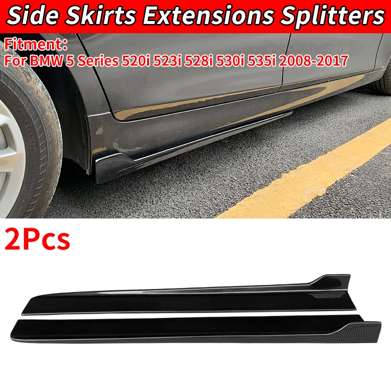 

For BMW 5 Series F18 F10 520i 523i 528i 530i 535i 2008-2017 Car Carbon Fiber Look Accessories Side Skirt Sidedoor Plate Lip Wing