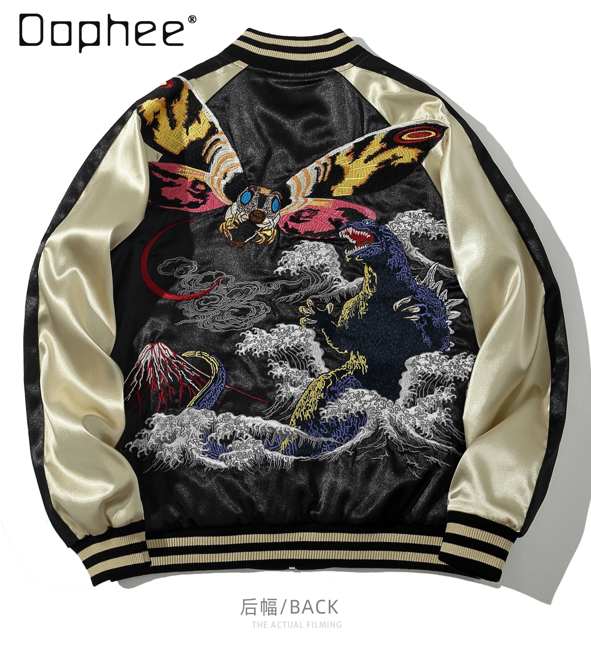Yokosuka Machine Embroidery Monster Baseball Collar Jackets for 