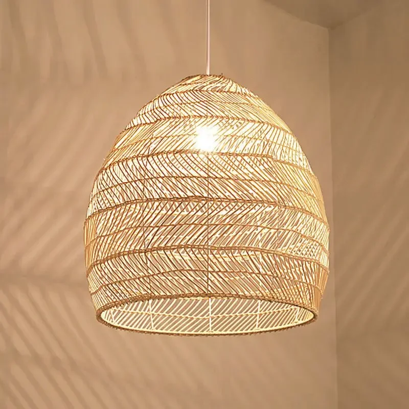 Rattan Pendant Lamp Chinese Style Handmake E27 Simplicity Hanging Light Vintage Loft Living Dining Room Home Deco Lamps Fxiture