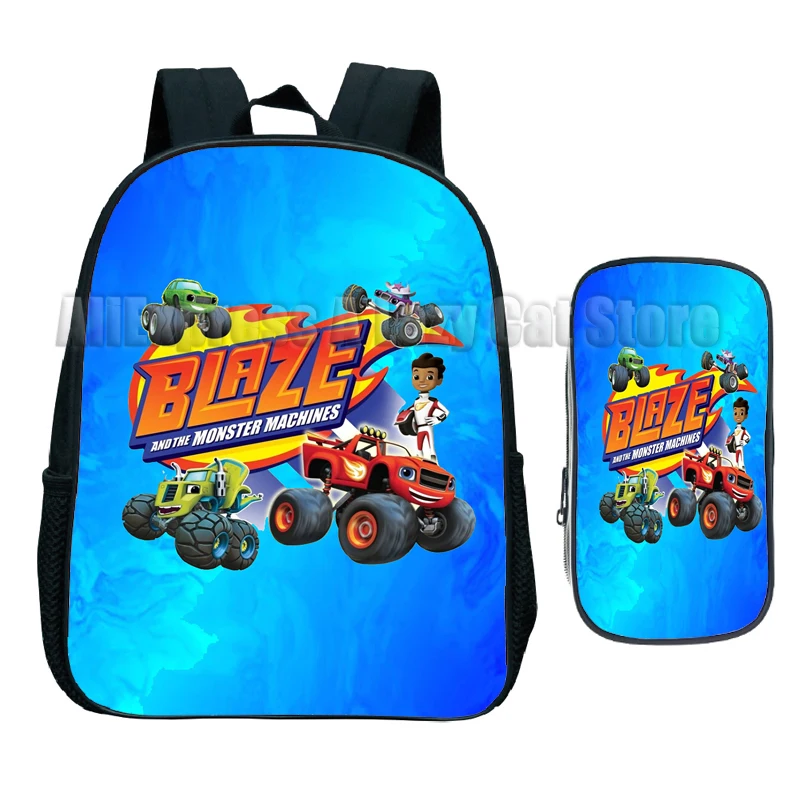 2pcs Blaze and the Monster Machines Backpack Cartoon Blaze Car Children Baby Kindergarten Schoolbag Kids Girl Boy Bag