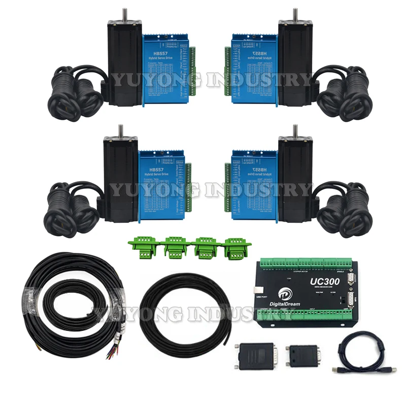 3.6 N.M.Closed Loop Stepper Motor Bundle with UC300 Conntroller+Wiring for Queenant Queenbee Workbee CNC Router and 3D Printer