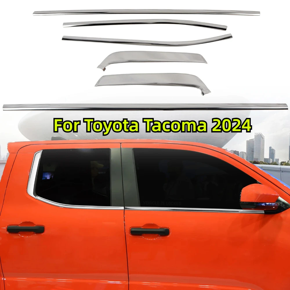 

Fit For Toyota Tacoma 2024 2025 Car Bottom Window Sill Trims Stainless Steel Chrome Side Window Bottom Strip Cover Car-Styling