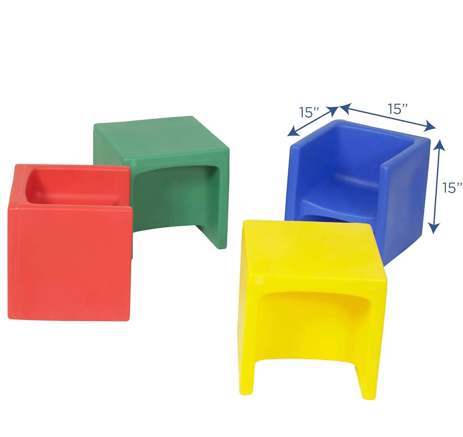 3-in-1 Cube Chair for Kids, Flexible Seating Classroom Furniture, 4-Pack