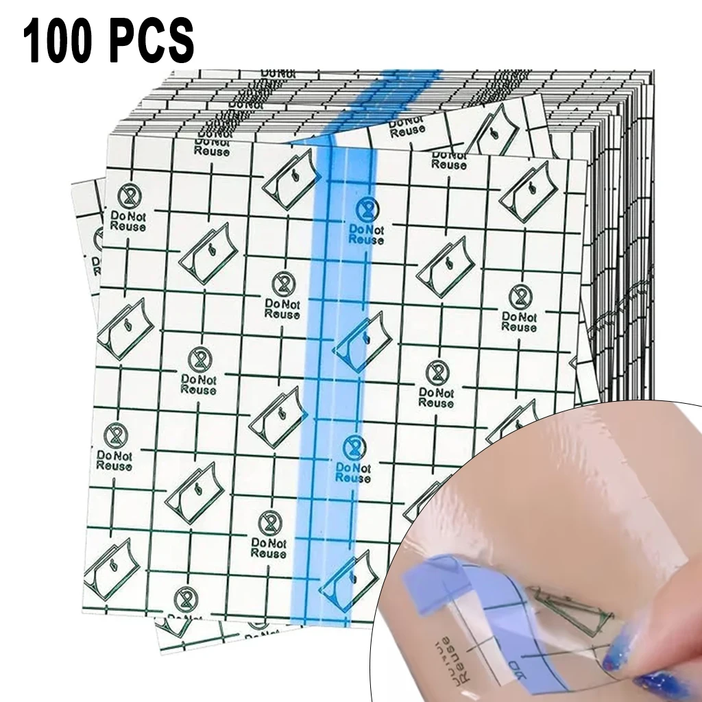 Waterproof PU Blank Patch 100 Sheet Transparent Tattoo Aftercare Film Sticker Skin Barrier Plaster for Shower Acupoint Applicati