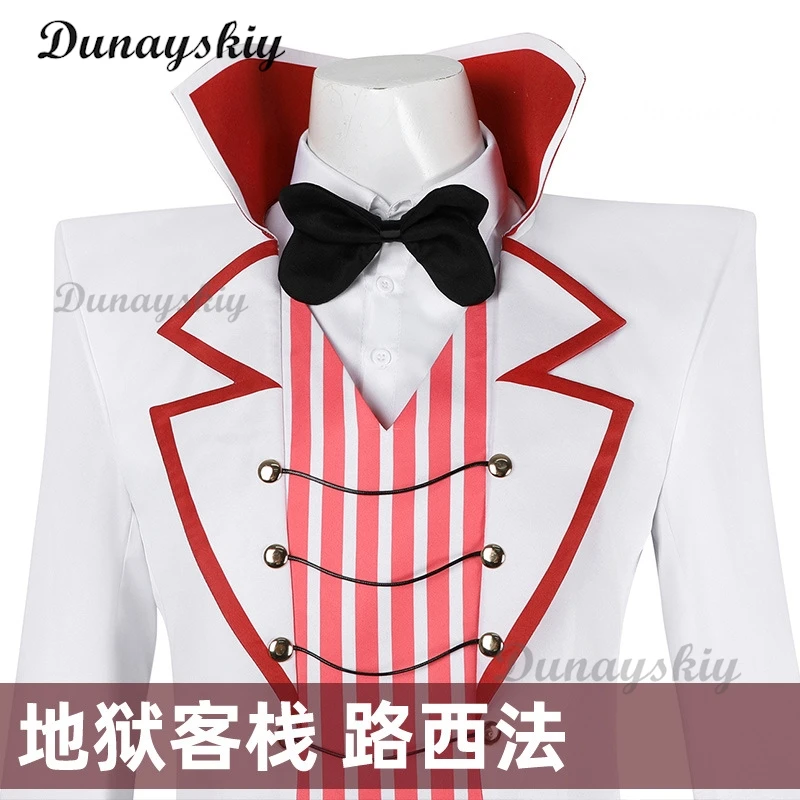 Hazzbin Lucifer Cosplay Morning Star Costume Wigs Men Uniform Suit Jacket Vest Pants Wig Halloween Birthday Party Men Costume