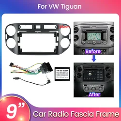 For 9inch Host Unit Car Radio Fascia Frame For Volkswagen VW Tiguan 1 NF 2006-2016 With Cable CANBUS BOX Dash Fitting Panel Kit