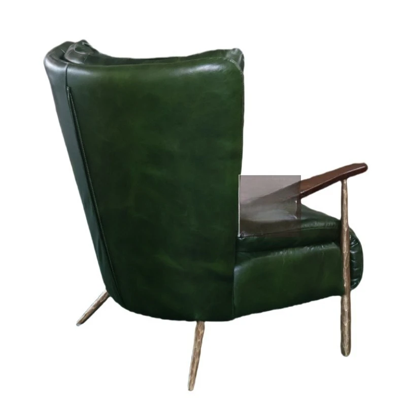 

Green Solid Wood Armchair Cigar Bar Single Sofa Chair