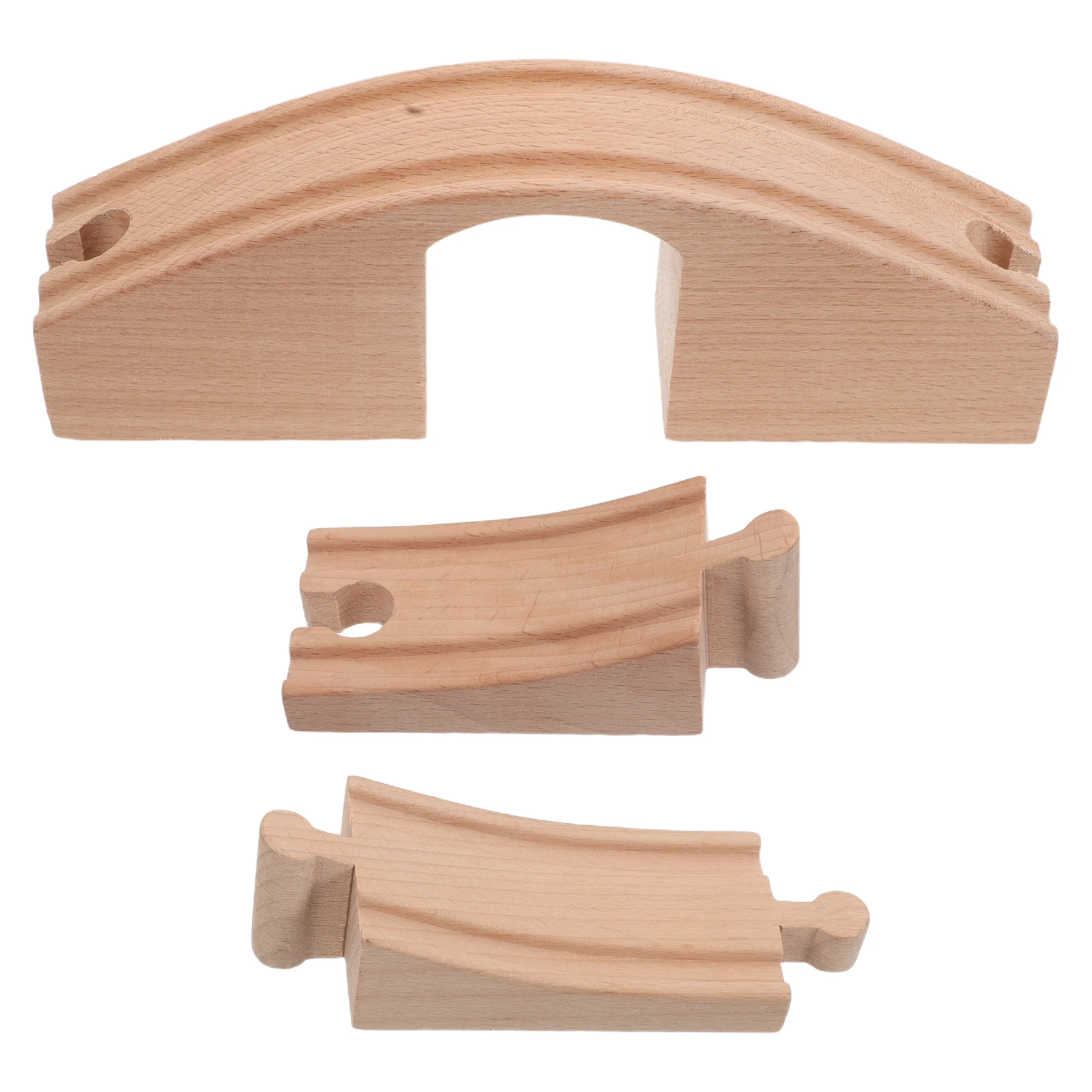 Juego de expansión de vía de tren de madera, piezas de puente, bloques de construcción Diy, juego educativo para niños, Compatible con ferrocarril espacial