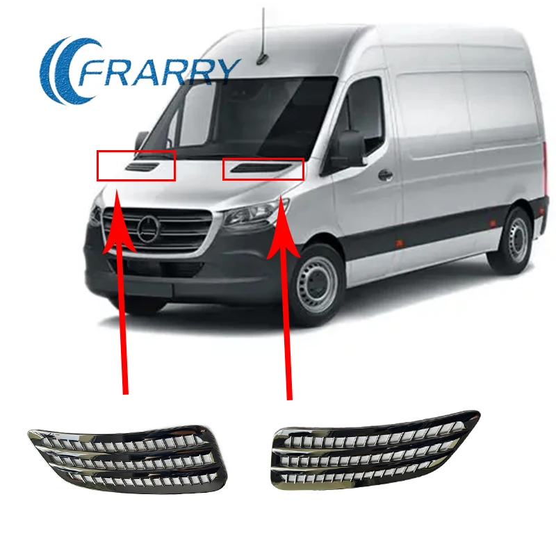 FRARRY - Electroplated Engine Hood Ventilation Grille 9108360700 9108360300 for Mercedes-Benz Sprinter 2018 and up, W907 W910