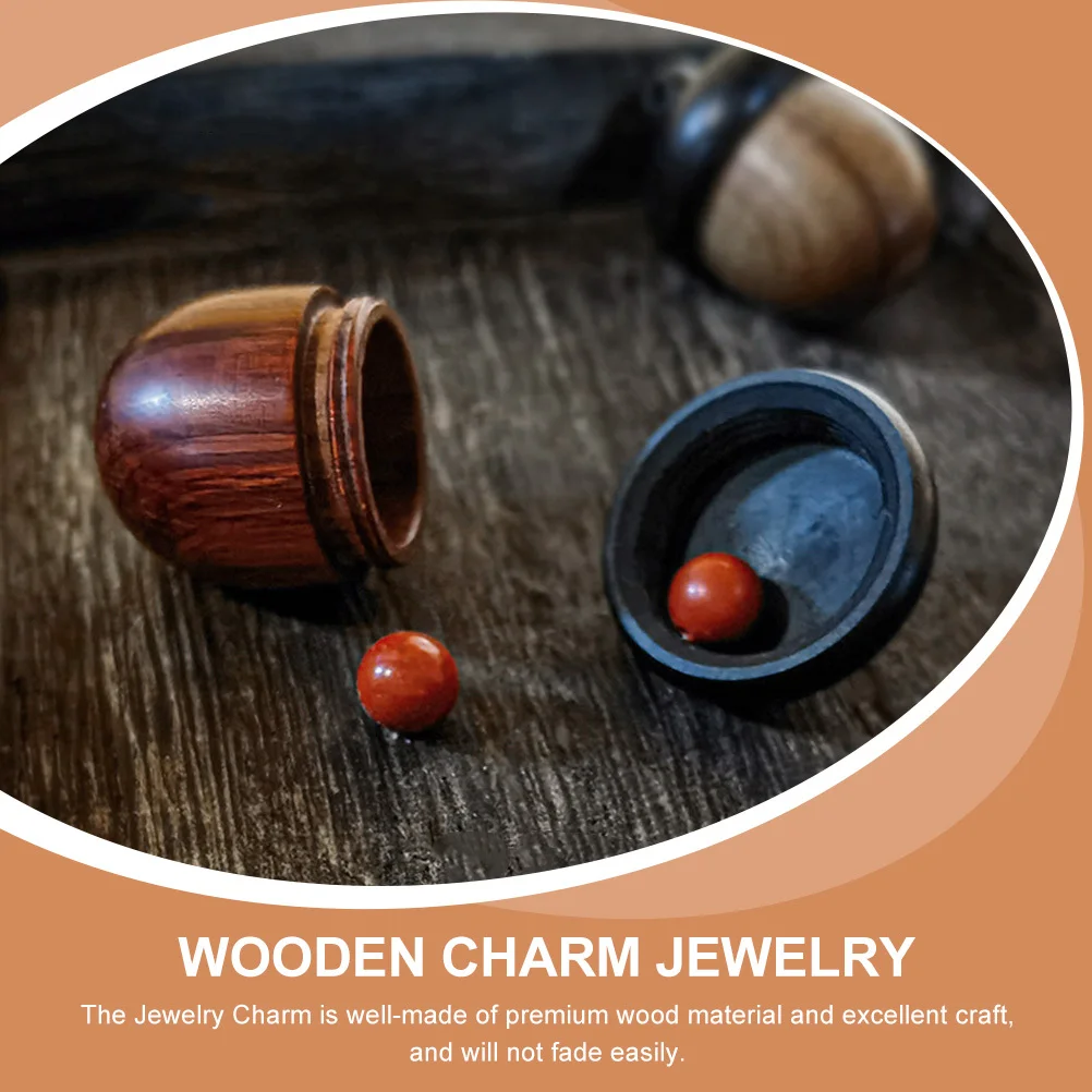 Colgantes de bellotas de madera para manualidades, abalorio decorativo con forma de tuerca, fabricación de joyas, colgantes, suministros DIY para pulseras y collares, 3 uds.