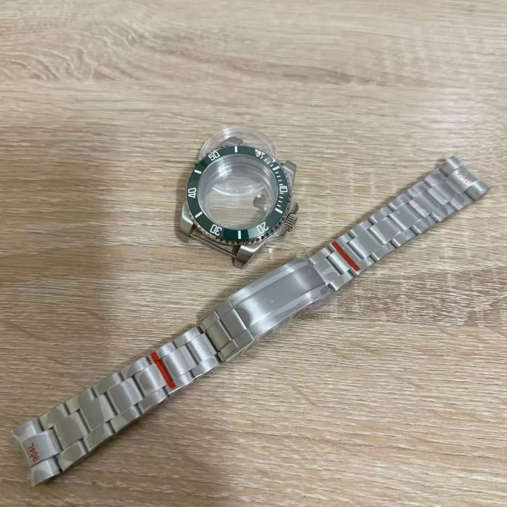 40mm nh35 caixa de relógio pulseira aço inoxidável vidro safira para nh34 nh35 miyota 8215 movimento 28.5mm dial submariner daytona