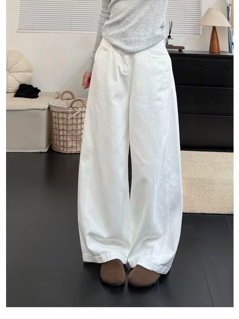 Dopamine Relaxing White Knife Casual Pants Women's Autumn New Draping Lazy Wide Leg Thin Floor-Length Pants Casual Style