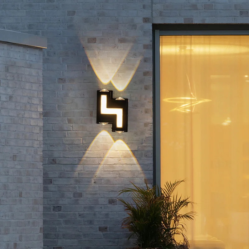 Applique murale LED imperméable, éclairage d'extérieur, pour bâtiments de jardin, éclairage vers le haut et vers le bas