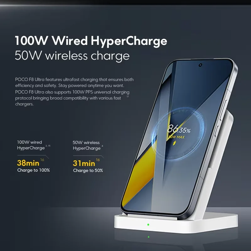 Teléfono Inteligente Poco F8 Ultra Versión Global, Teléfono Móvil Snapdragon ® 8 Elite Gen 5, Batería de 6500 mAh, Carga Rápida de 100 W, Pantalla de 6.9 Pulgadas y 120 Hz, NFC, 5G 6