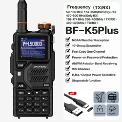 Рация Baofeng UV K5 Plus 10 Вт, беспроводной радиоприемник с широким диапазоном действия, двусторонняя радиосвязь, Type-C UV 5R UV K5 Pro UV K5 PLUS