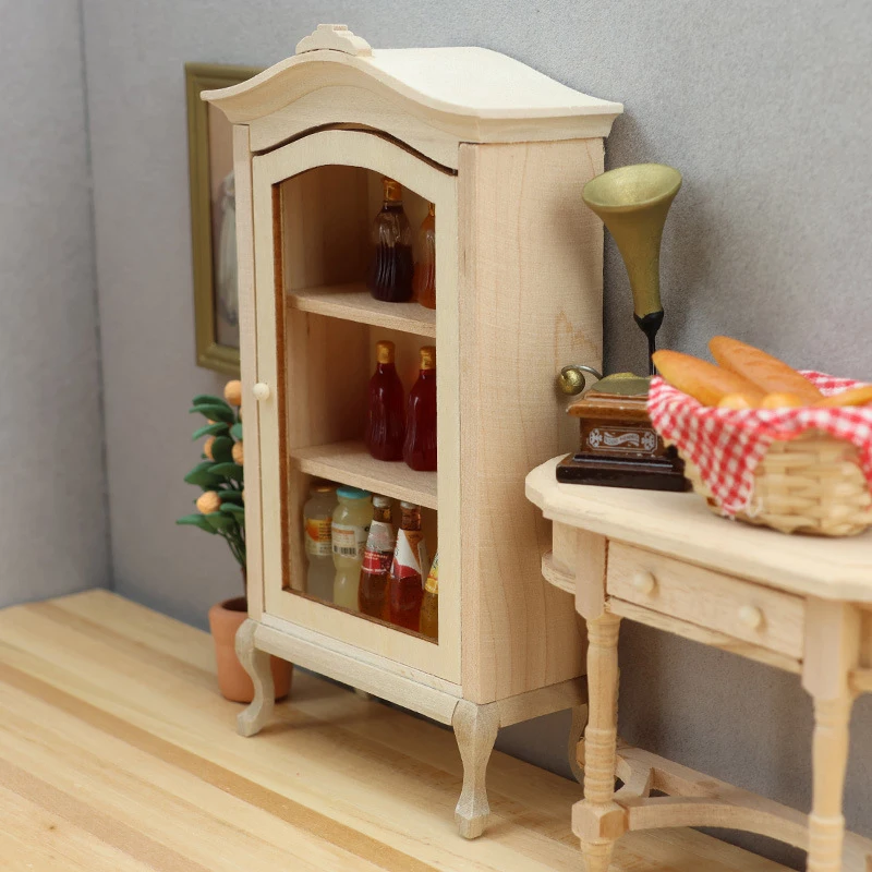 

1:12 Dollhouse Miniature Storage Cabinet Wine Cabinet Display Cabinet Furniture Model Decor Toy Accessories
