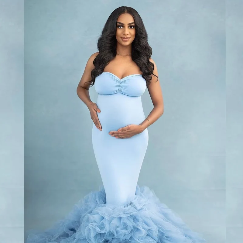 short mermaid dress with sleeves Champagne Satin Mermaid Dress #1455