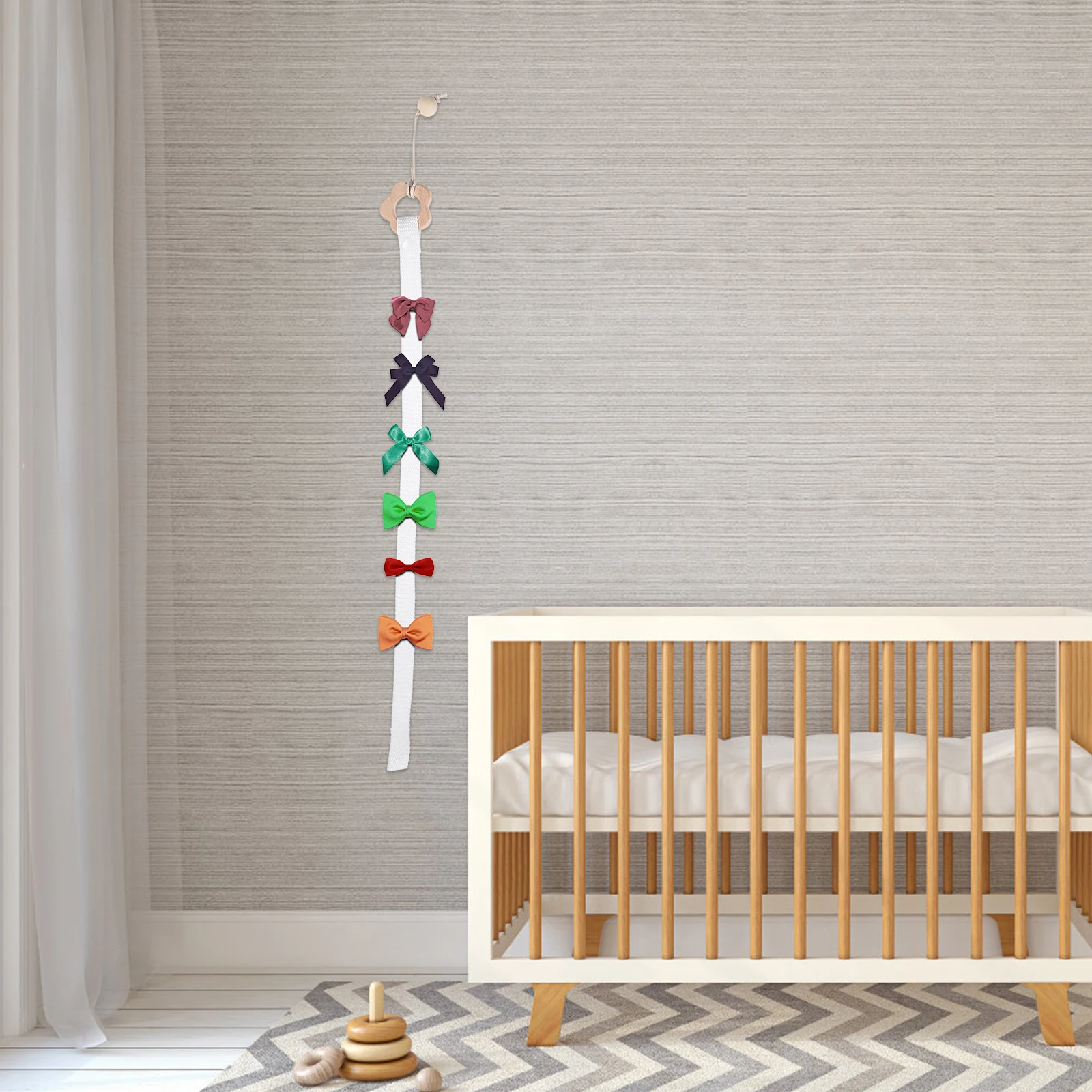 

Wooden Hair Clip ganizer White Belt Small Flower Wall Hanger Storage Decor Baby Girl Room hair clip holder hair bow organizer