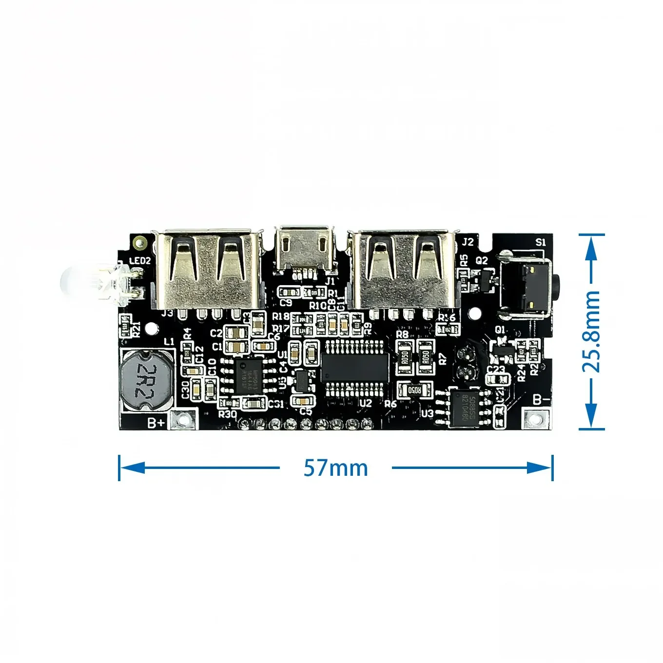 듀얼 USB 보조배터리 18650 배터리 충전기, PCB 전원 모듈 액세서리, 휴대폰용 DIY LED LCD 모듈 보드, 5V 1A 2.1A