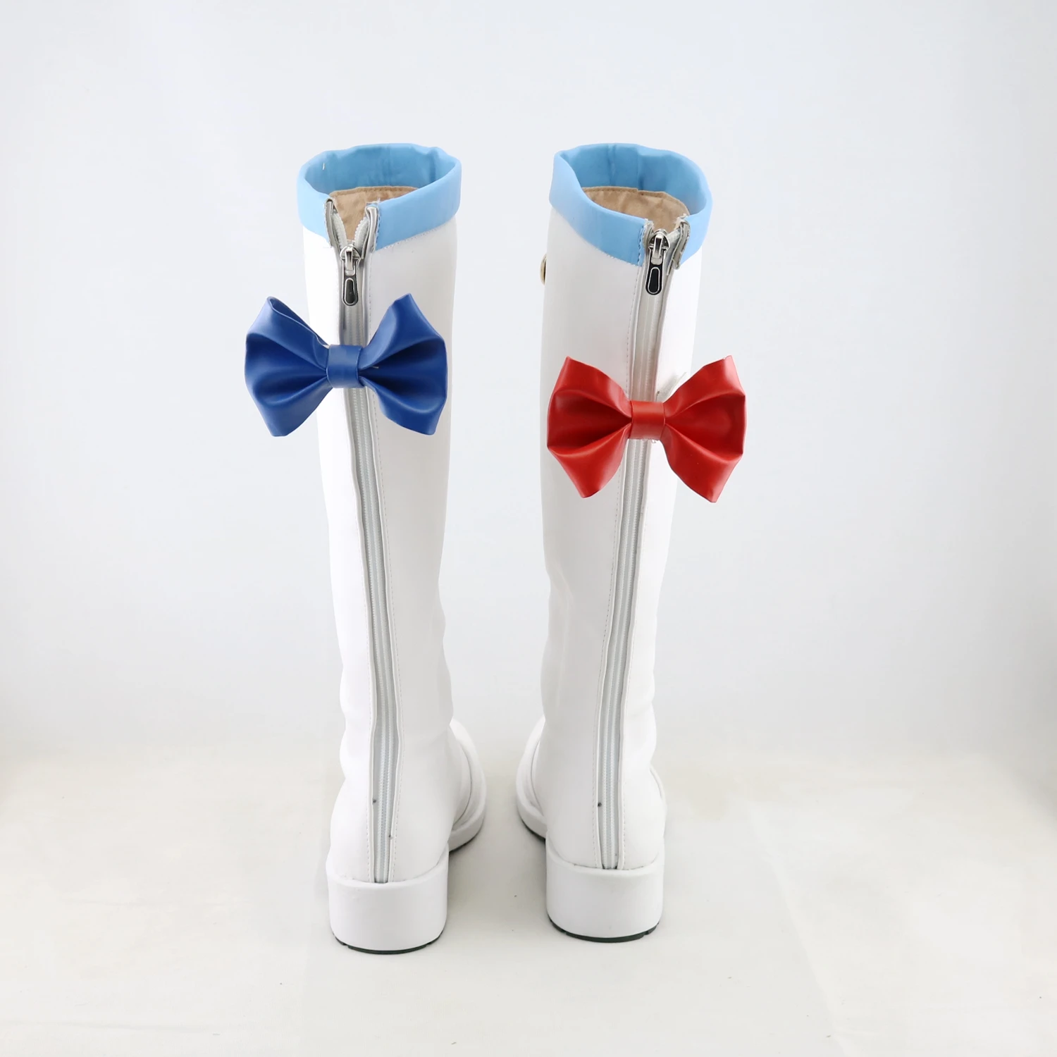 Miku Snow Parade Anime Scarpe Cosplay Stivali bianchi fatti a mano in ecopelle Stivali per feste di carnevale di Halloween