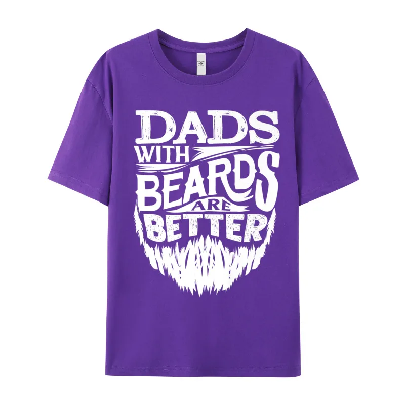 T-shirt manches courtes col rond homme, humoristique, famille, papas avec barbe sont meilleurs, tout coton, cadeau