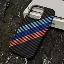 Luxury Carbon Fiber Kevlar Pattern Shockproof Armor for Magsafe Magnetic Case for iPhone 16 15 14 Plus 13 12 11 Pro Max PC Cover