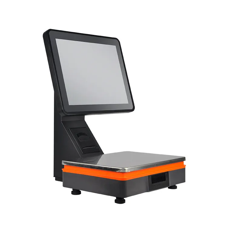 Hot Sale All In One POS Cash Register Scale Built-In Thermal Printer Digital Electronic Weighing POS System For Supermarket Groc