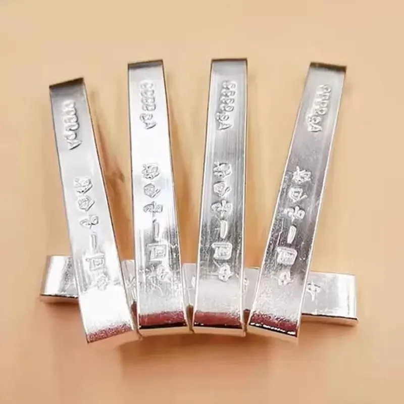 Real High Purity Pure 10g 20g 30g 40g 50g 100g 200g Sterling Silver Bullion 9999 Silver Ingot Ag9999 Pure Silver Bars