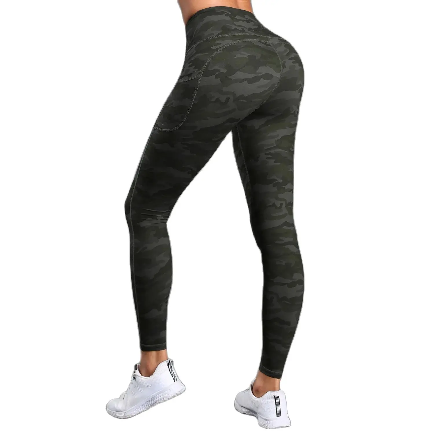 Women Digital Printing Sports Leggings with Pockets High Waist Butt Lifting Yoga Pants Gym Fitness Tight Casual Wear