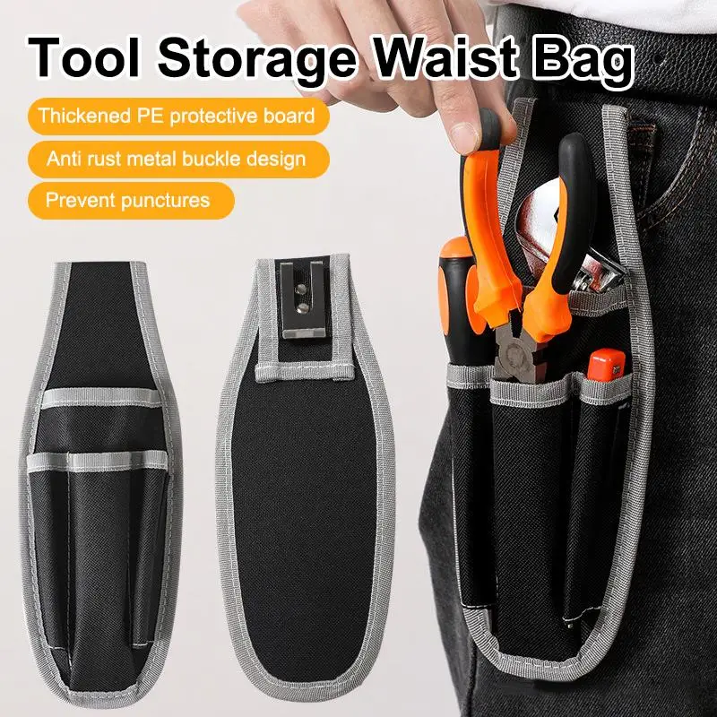 Multifunctional Tool Waist Bag Electrician Pocket Storage Bag Portable Tool Bag Screwdriver Kit Holder Maintenance Tool Pouch