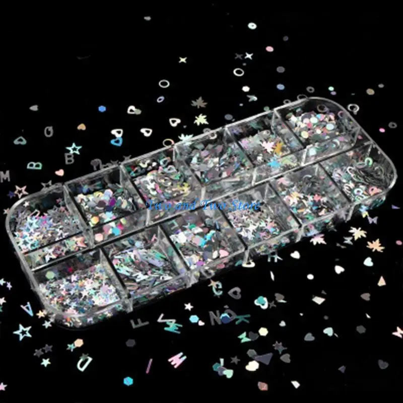 HX6F Fluorescent Sequins Glitter Flakes Glow for Resin Mold