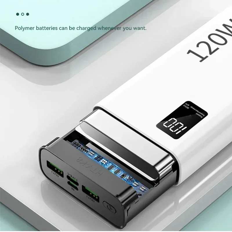 شاومي 120 واط 200000 باور بانك عالي السعة mAh، شاحن بطارية محمول فائق السرعة لهواتف iPhone وسامسونج وهواوي