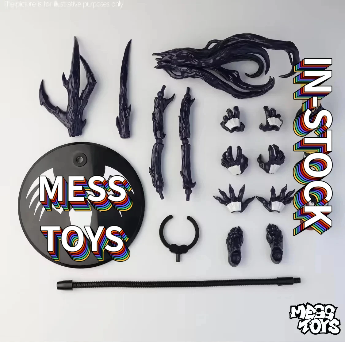 HEISS auf Lager: Mess Toys Lethal Neighbor Messtoys Filmzubehör-Set, Schwarzer Anzug, Symbiotische Anime-Actionfigur, Modell, Geschenke, Spielzeug – Detail 2
