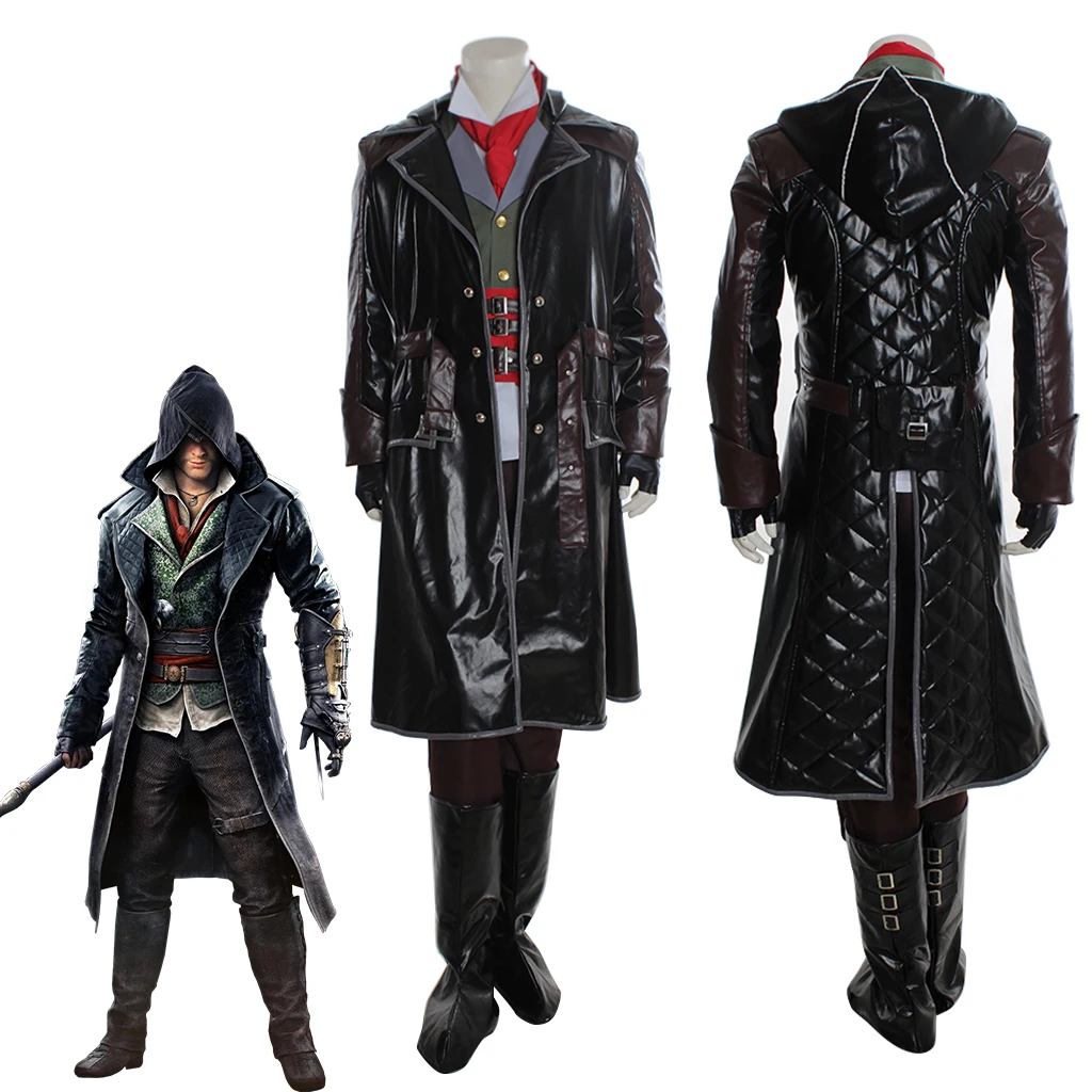 

Jacob Frye Cosplay Game Costume Men's Black Combat Uniform Suit Halloween Carnival Party Slayer Disguise Streetwear