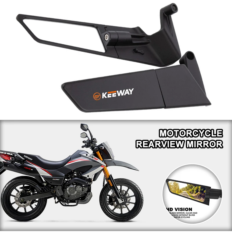 Adjustable Motorcycle Wind Wing Stealth RotateSide View Mirror For Keeway K-Light RKR RKV RKF Hurricane 50 Vieste 300 Cityblade