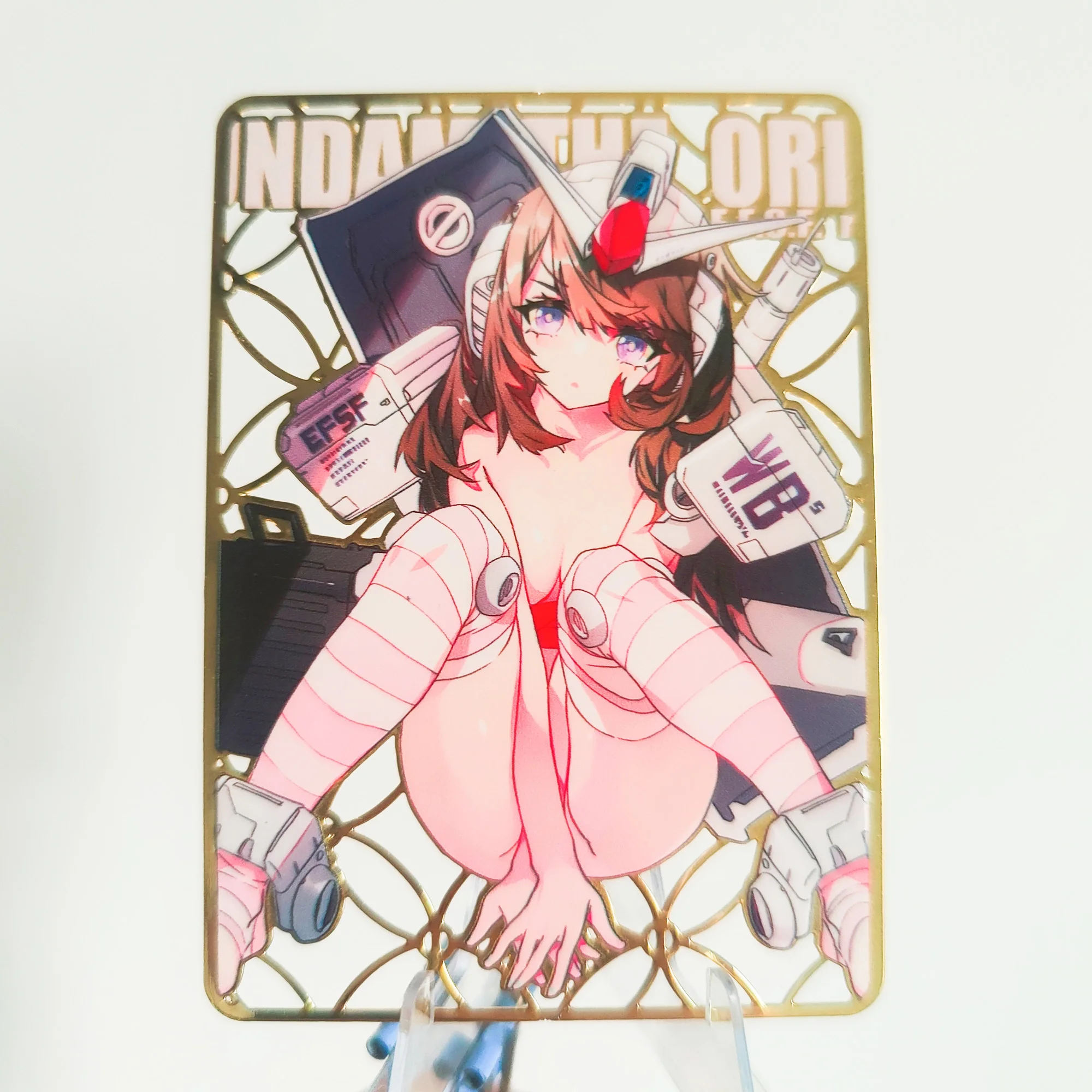 63X88 مللي متر لتقوم بها بنفسك قصة آلهة ذاتية الصنع Gundamed مجموعة معدنية بطاقة جوفاء بطاقة معدنية مروحة علامة مرجعية معدنية أنيمي بطاقة دمى هدايا