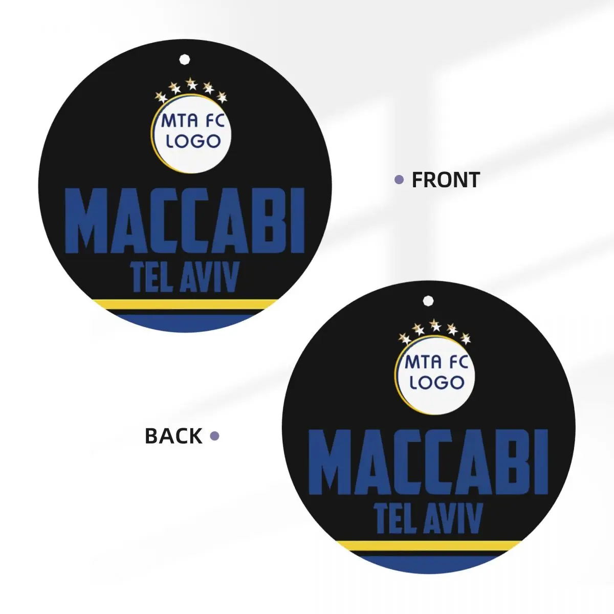 Maccabi Tel Aviv น้ำหอมรถยนต์อเนกประสงค์, น้ำหอมปรับอากาศดับกลิ่นง่ายต่อการแขวนอุปกรณ์ตกแต่งภายในรถยนต์