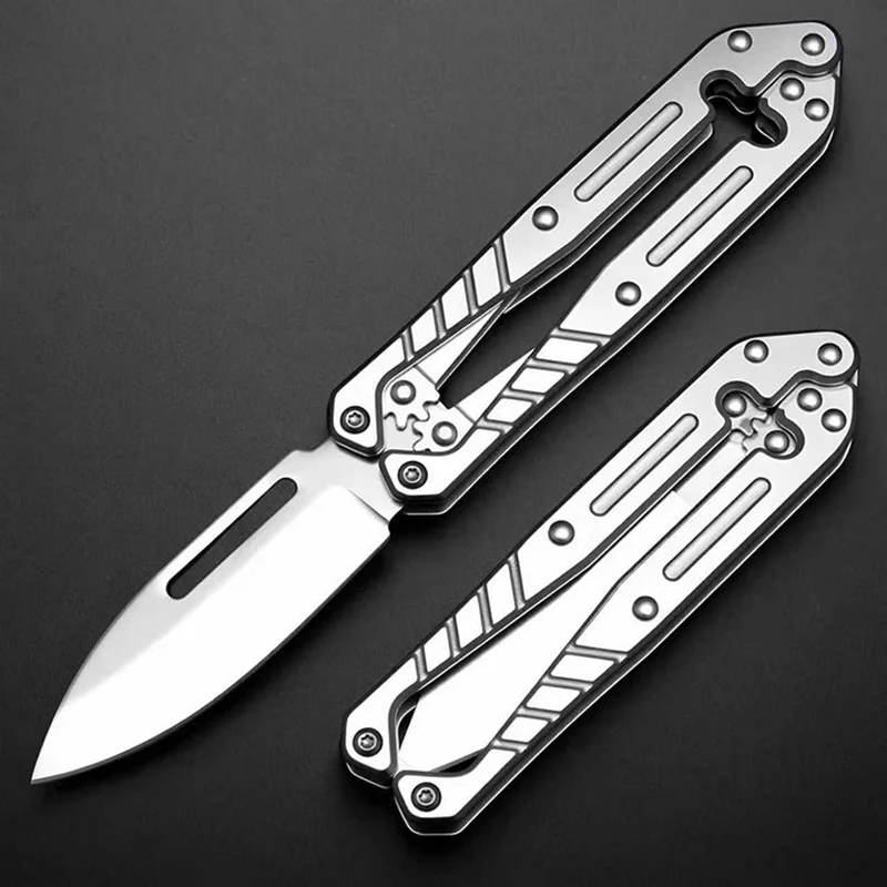 

Interesting Utility Pocket Knife,2.4" All Metal Construction Stainless Steel Blade,Quick Change Retractable Box Cutter,Tool EDC