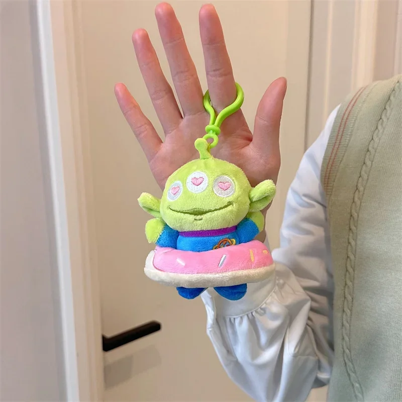 

10cm Kawaii Three Eyed Monster Plush Doll Cartoon Alien Filling Pendant Boy Birthday Gift Disney Toy Story Alien Plush Toy