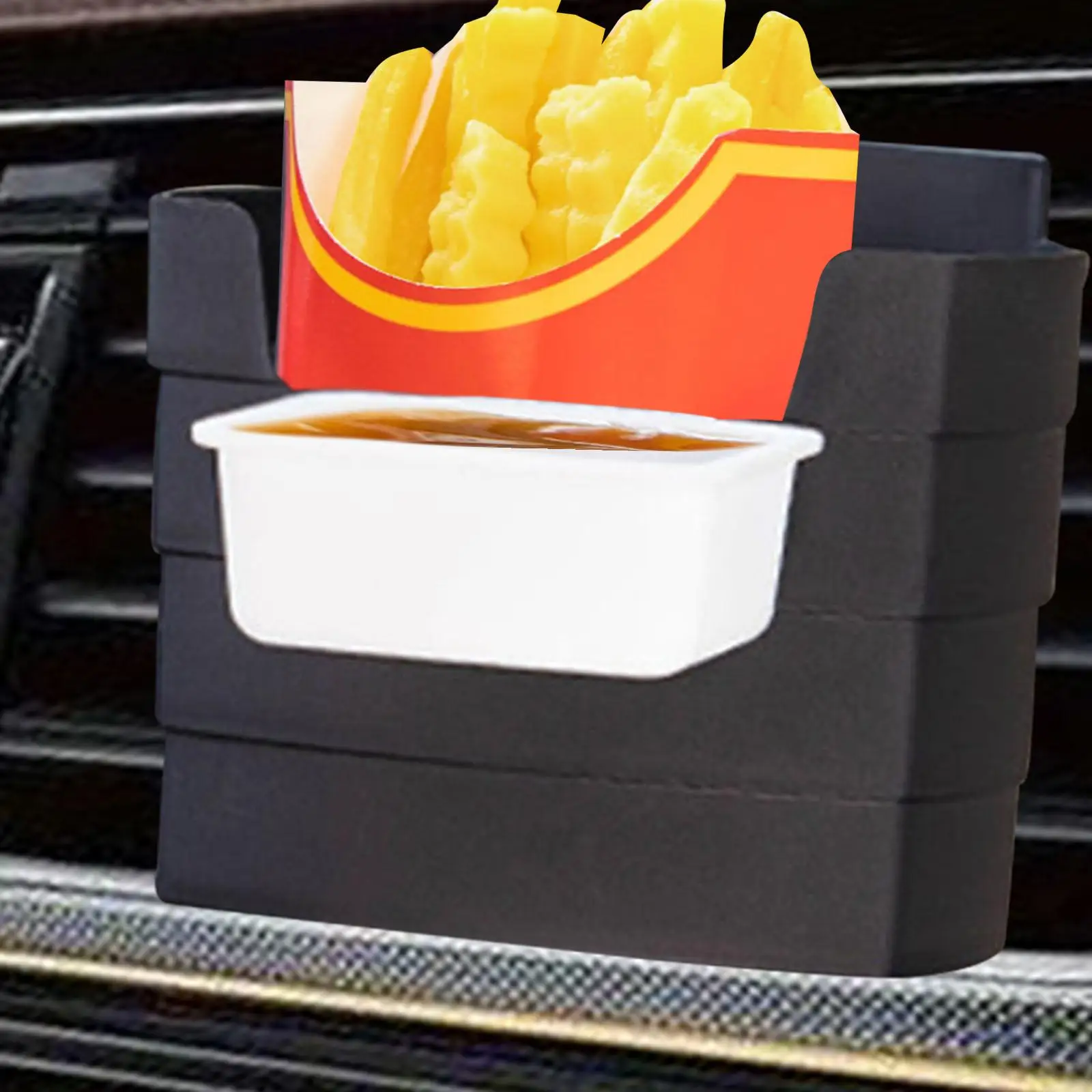 Car Air Vent French Fry Holder with Sauce Cup Universal Multipurpose Car Accessories Sauce Holder for Keys Glasses Wallet