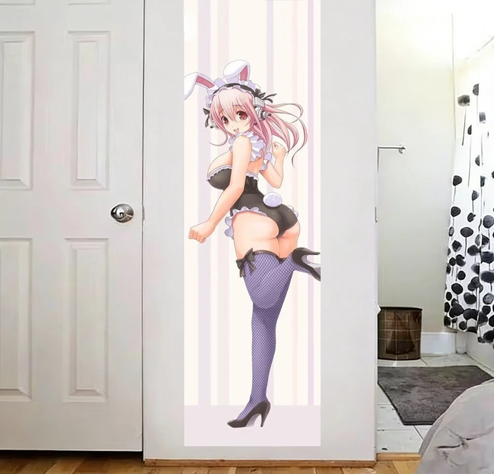 Super S-Sonico Tapestry Wall Hanging Pink Hair Headphones Bunny Girl Cute Anime Poster Bedroom Dorm Home Decor Fans Gifts