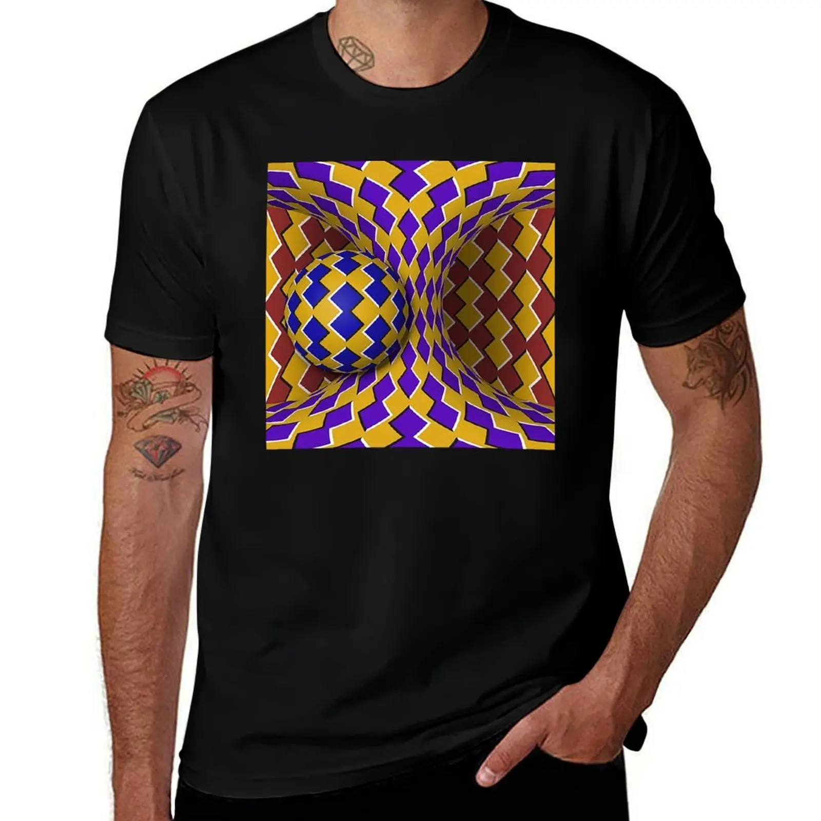 

Abstract Wonderland optical illusion T-Shirt summer 2025 cute tops football t shirt clothing for men