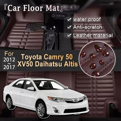 LHD Car Mat Leather For Toyota Camry 50 XV50 Daihatsu Altis 2012~2017 Floor Mat Supplies Carpets Interior Spare Part Accessories