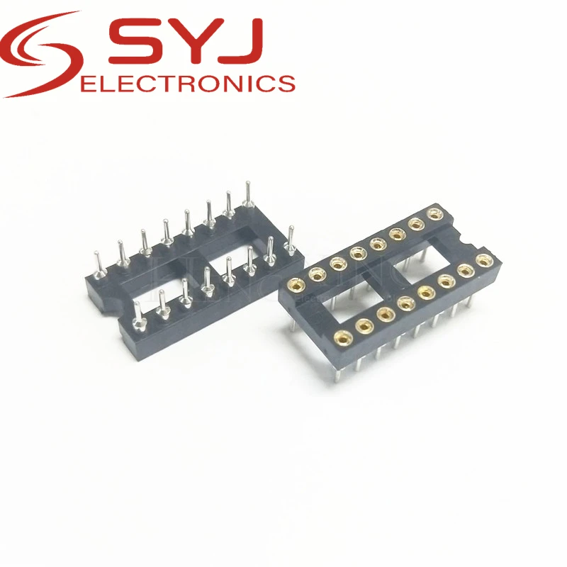 10piece IC socket integrated block in-line DIP single-chip microcomputer chip round hole base sub 16P narrow