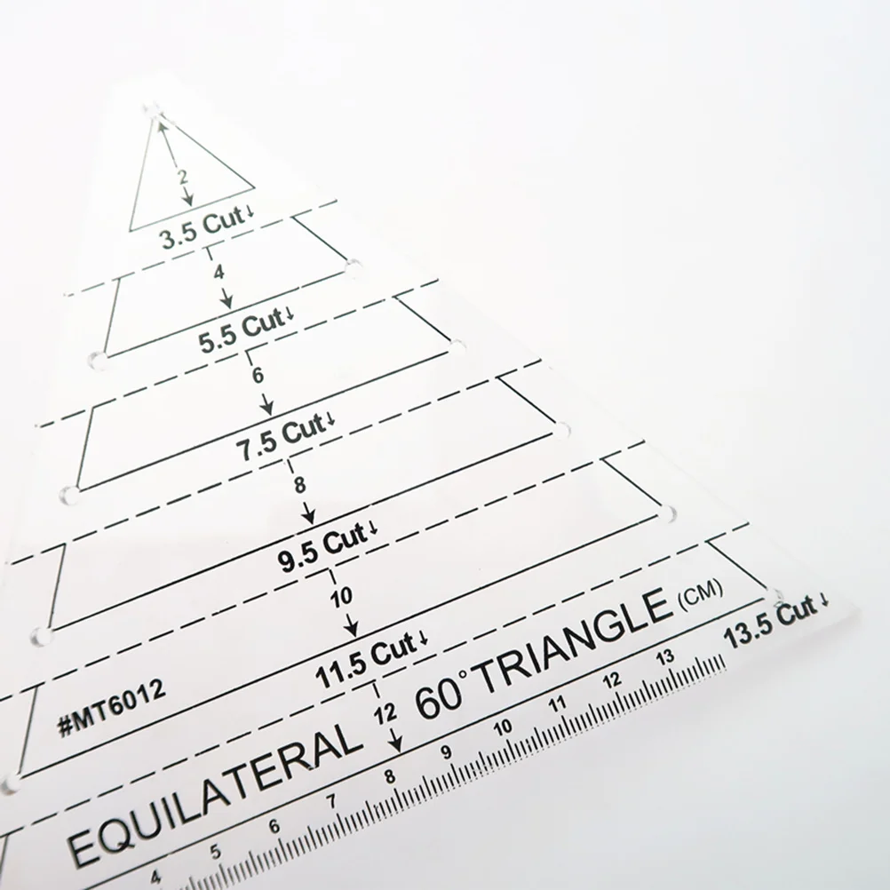 مسطرة مرقعة 60 درجة مثلث اللحف قالب أكريليك مقياس دقيق شفاف قطع الخياطة خياط اللحف الحرفية #6