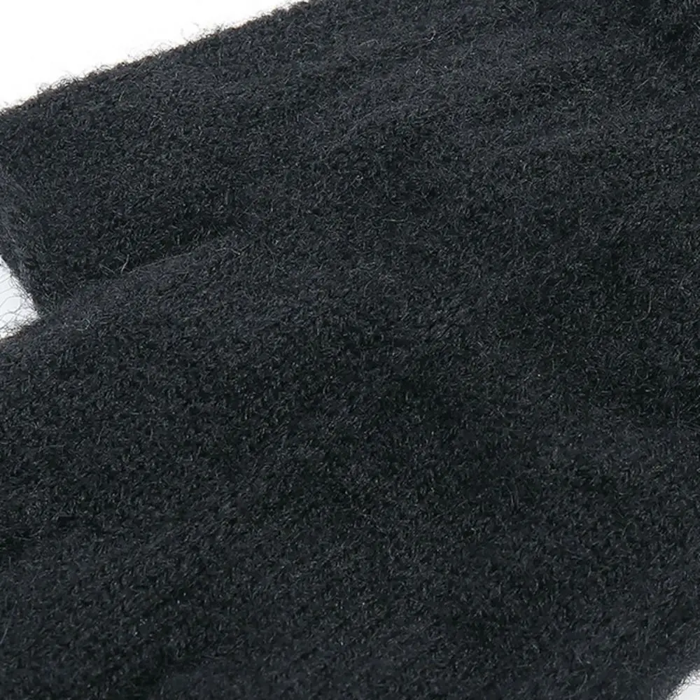 Engrossar luvas térmicas de malha para homens e mulheres, sem dedos, meio dedo, na moda