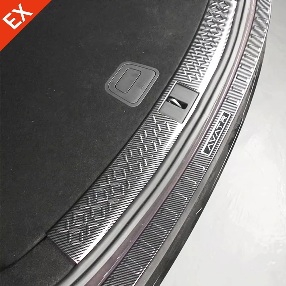 

Аксессуары для Changan AVATAR 07 2024-2025, карбоновая защитная пластина для заднего багажника автомобиля, защита от ударов/пылевого порога