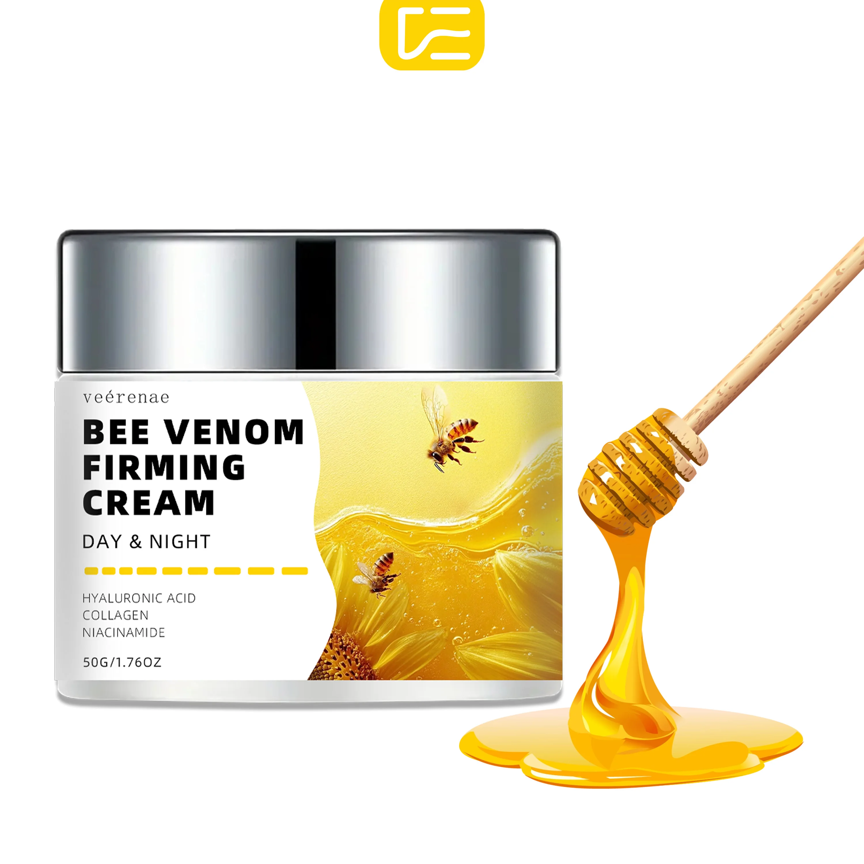 Veérenae BEE VENOM FIRMING CREAM – Instant Lifting & Tightening Formula | For Face & Neck | Non-Greasy, Fast-Absorbing