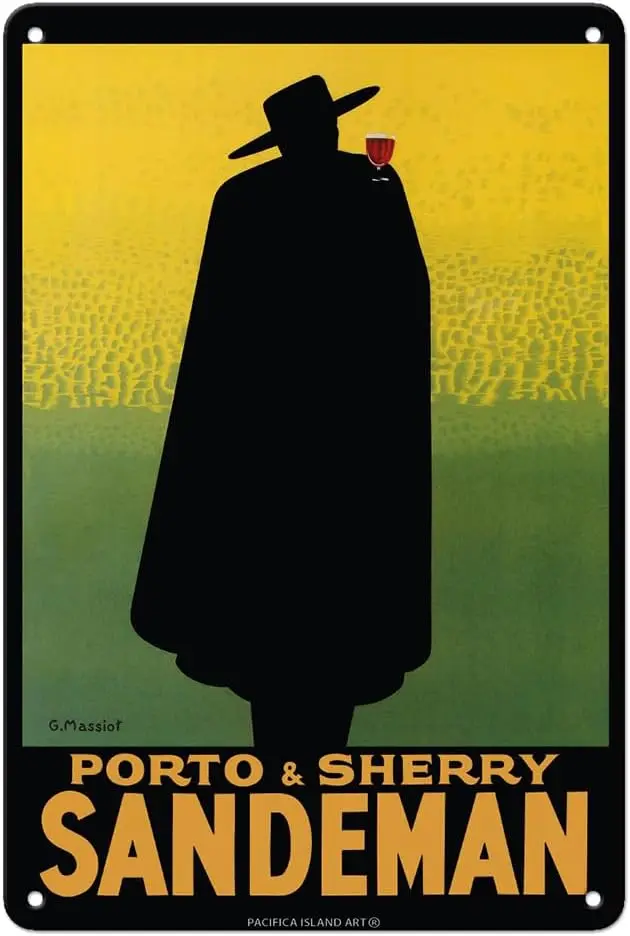 Pacifica Island Art Porto Sherry Sandeman - Port French Brandy Madeira Wines - ملصق إعلاني عتيق من Georges Massiot